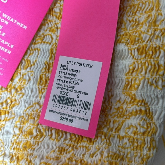 Lilly Pulitzer Yellow and White Floral Dress You Drive me Daisy NWT - Picture 6 of 8